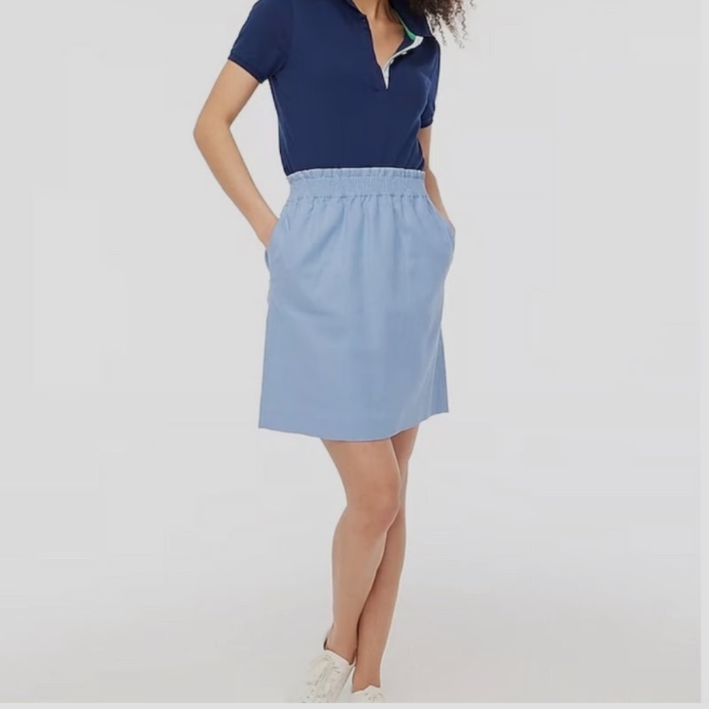 J. Crew Light Blue Floral Maxi Skirt linen & cotton blend. With pockets